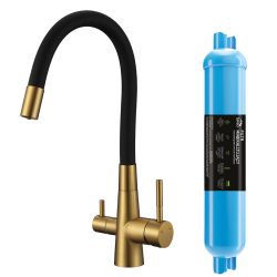 Laveo - Riveco – dřezová baterie s elastickým výtokem + mineralizační filtr (BRICG68D)