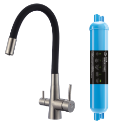 Laveo - Riveco – dřezová baterie s elastickým výtokem + změkčovací filtr (BRID768D)