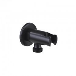 Laveo - Rondo - úhlové připojení sprchové hadice s držákem, černá (NPX_760O)