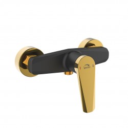 Laveo - Rubio - nástěnná sprchová baterie bez příslušenství, černo/ zlatá (BVR_740G)