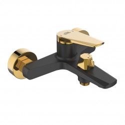 Laveo - Rubio - nástěnná vanová baterie bez příslušenství, černo/ zlatá (BVR_710G)