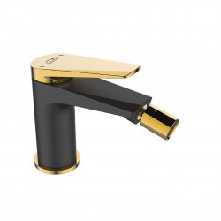 Laveo - Rubio - stojánková bidetová baterie s výpustím,černo/ zlatá (BVR_732G)