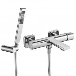 Laveo - Tores - nástěnná vanová baterie s příslušenstvím, chrom (BVT_011D)