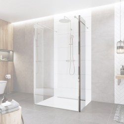 Mereo Boční díl pro WALK IN, Novea, 35 x  200 cm, chrom ALU, sklo Čiré (CK10635S)