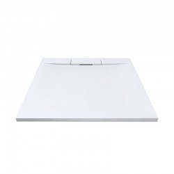 Mereo Čtvercová sprchová vanička s hranatým krytem sif., 80x80x3 cm, vč. sif., bez nožiček, litý mramor (CV41KS)