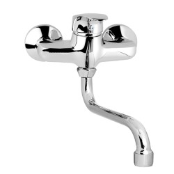 Mereo Dřezová nástěnná baterie , 100 mm, s ramínkem trubkovým o 18 mm - 200 mm, chrom (CB301A01N)