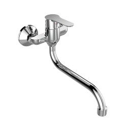 Mereo Dřezová nástěnná baterie , 100 mm, s ramínkem trubkovým o 18 mm - 200 mm, chrom (CB301A01Z)