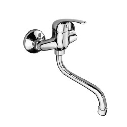 Mereo Dřezová nástěnná baterie, Lila, 100 mm, s ramínkem trubkovým ø 18 mm - 200 mm, chrom (CBEE301A01)