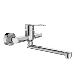 Mereo Dřezová nástěnná baterie, Pego, 150 mm, s ramínkem plochým rovným 250 mm, chrom (CB30201P)