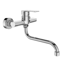 Mereo Dřezová nástěnná baterie, Pego, 150 mm, s ramínkem trubkovým ø 18 mm - 200 mm, chrom (CB30101P)
