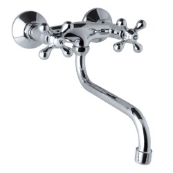 Mereo Dřezová nástěnná baterie, Retro Viktorie, 100 mm, s ramínkem trubkovým o 18 mm - 200 mm (CBL301A)