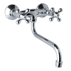 Mereo Dřezová nástěnná baterie, Retro Viktorie, 150 mm, s ramínkem trubkovým o 18 mm - 200 mm (CBL301)
