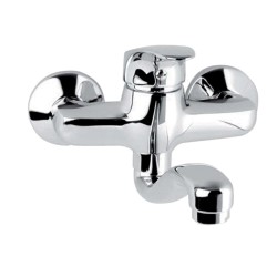 Mereo Dřezová nástěnná baterie, Sonáta, 100 mm, s ramínkem plochým vyhnutým 200 mm, chrom (CB301AN)