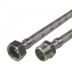 MEREO - Klum Hadice připojovací nerez 10x14, MxF, 3/4