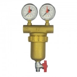 MEREO - Klum Samočistící filtr mosazný, včetně manometrů 1/2