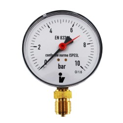 MEREO - Klum Tlakoměr 100 mm, 0 - 10bar, spodní vývod 1/2