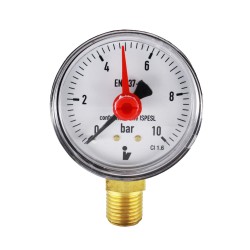 MEREO - Klum Tlakoměr 50 mm, 0 - 10bar, spodní vývod 1/4