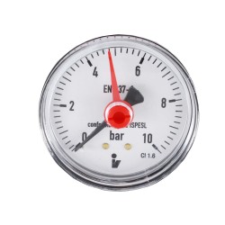 MEREO - Klum Tlakoměr 50 mm, 0 - 10bar, zadní vývod 1/4