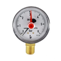 MEREO - Klum Tlakoměr 50 mm, 0 - 6bar, spodní vývod 1/4