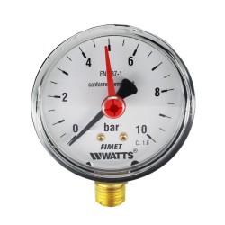 MEREO - Klum Tlakoměr 63 mm, 0 - 10bar, spodní vývod 1/4