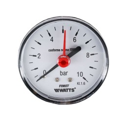 MEREO - Klum Tlakoměr 63 mm, 0 - 10bar, zadní vývod 1/4