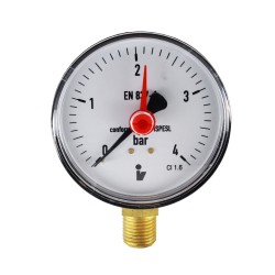 MEREO - Klum Tlakoměr 63 mm, 0 - 4bar, spodní vývod 1/4