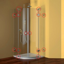 Mereo Kování oválné pro sprchové kouty CK70102E, CK70106E, CK70120E, komplet (CK93)