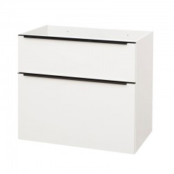 Mereo Mailo, koupelnová skříňka 81cm, bílá, mat, černé madlo (CN541SB)