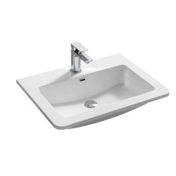 Mereo Nábytkové umyvadlo, 61x46,5x16 cm, litý mramor, bílé (UCM6147)