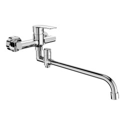 Mereo Nástěnná baterie do byt. jádra, Pego, 150 mm, s trubkovým ramínkem o 18 mm - 330 mm, bez přísluš. (CB60205P)