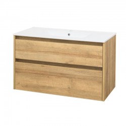MEREO - Opto, koupelnová skříňka s keramickým umyvadlem 101 cm, dub Riviera (CN922)