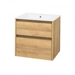 MEREO - Opto, koupelnová skříňka s keramickým umyvadlem 61 cm, dub Riviera (CN920)