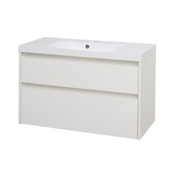 Mereo Opto, koupelnová skříňka s umyvadlem z litého mramoru 101 cm, bílá (CN912M)