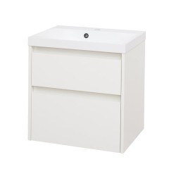Mereo Opto, koupelnová skříňka s umyvadlem z litého mramoru 61 cm, bílá (CN910M)