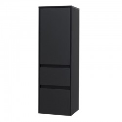 MEREO - Opto koupelnová skříňka vysoká 125 cm, pravé otevírání, černá (CN944P)