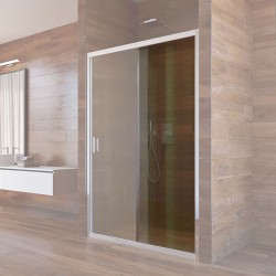 Mereo Pevný díl s profilem a těsněním pro CK80402K, 100x190 cm, sklo Point, chrom ALU (CKND278K1)