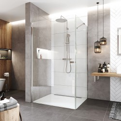 Mereo Pivotový sprchový kout, Novea, obdélník, 90x80 cm, chrom ALU, sklo Čiré, dveře L/P a pevný díl (CK11923Z)