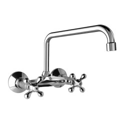 Mereo Retro Viktoria baterie dřezová, nástěnná, 100 mm, s U ramínkem trubkovým o 18 mm - 230 mm (CBL301A04)