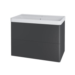 Mereo Siena, koupelnová skříňka s keramickým umyvadlem 81 cm, antracit mat (CN431)