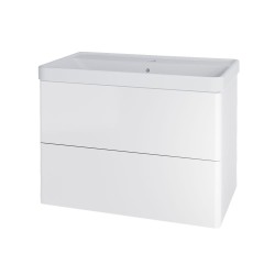 Mereo Siena, koupelnová skříňka s keramickým umyvadlem 81 cm, bílá lesk (CN411)