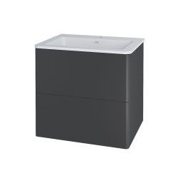 Mereo Siena, koupelnová skříňka s umyvadlem z litého mramoru 61 cm, antracit mat (CN430M)