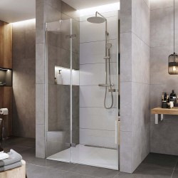 Mereo Sprchové dveře, Novea, pantové, 80x200 cm, chrom ALU, sklo Čiré, levé provedení (CK10111ZL)