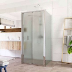 Mereo Sprchový kout, Lima, čtverec do prostoru U, zalamovací, 90x90x90 cm, chrom ALU, sklo Point (CK86222K)