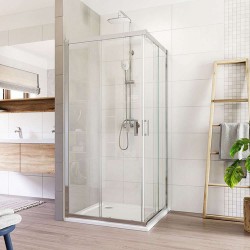 Mereo Sprchový kout, Lima, čtverec, zasunovací, 110x110 cm, chrom ALU, sklo Čiré (CK608A53K)