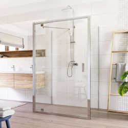 Mereo Sprchový kout Lima, obdélník do prostoru U, pivotový, 100x80x100 cm, chrom ALU, sklo Čiré (CK87883K)