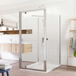 Mereo Sprchový kout Lima, obdélník do prostoru U, pivotový, 80x100x80 cm, chrom ALU, sklo Čiré (CK87853K)