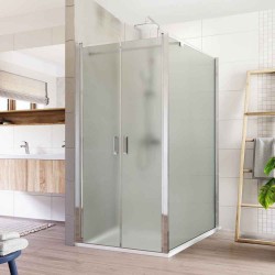 Mereo Sprchový kout, Lima, obdélník, dvoukřídlý, lítací, 100x120 cm, chrom ALU, sklo Point (CK88532K)