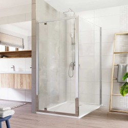 Mereo Sprchový kout, Lima, obdélník, pivotový, 80x90 cm, chrom ALU, sklo Čiré (CK87993K)
