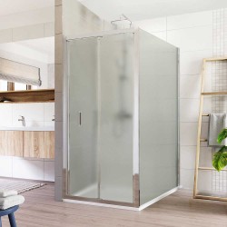 Mereo Sprchový kout, Lima, obdélník, zalamovací, 80x100 cm, chrom ALU, sklo Point (CK87182K)