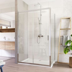 Mereo Sprchový kout, Lima, obdélník, zasunovací, 110x100 cm, chrom ALU, sklo Čiré (CK87433K)